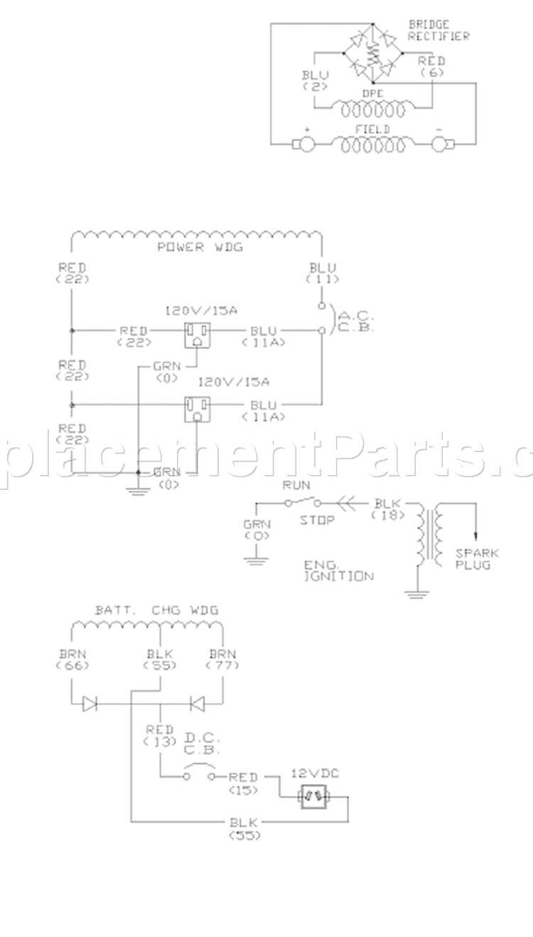Page A Diagram and Parts List for 9855-1  Briggs and Stratton Generator